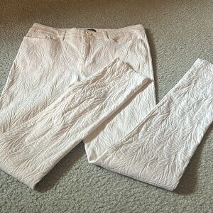 Neiman Marcus white on white skinny pants